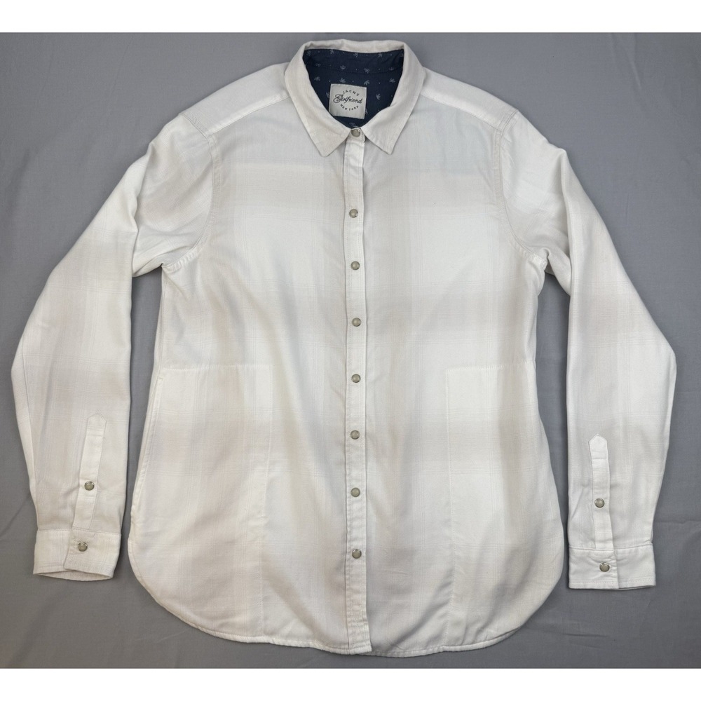 Jachs Girlfriend Ivory Button Down Shirt‎ Minimalist Utility Cozy